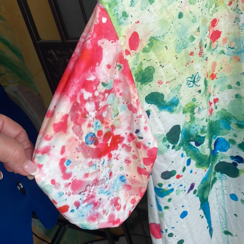 Summer dress plus batik print dress 2X - Picture 6 of 7